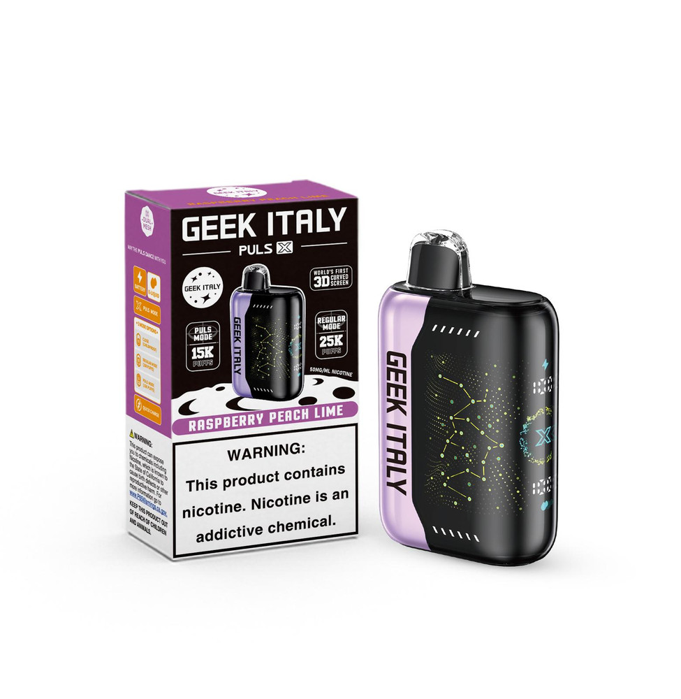 GEEK ITALY PULSE X 25,000 PUFFS DISPOSABLE VAPE - DISPLAY OF 5