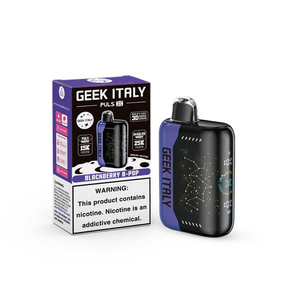 GEEK ITALY PULSE X 25,000 PUFFS DISPOSABLE VAPE - DISPLAY OF 5