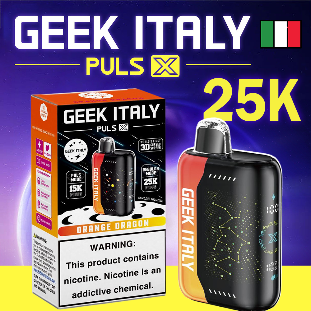 GEEK ITALY PULSE X 25,000 PUFFS DISPOSABLE VAPE - DISPLAY OF 5