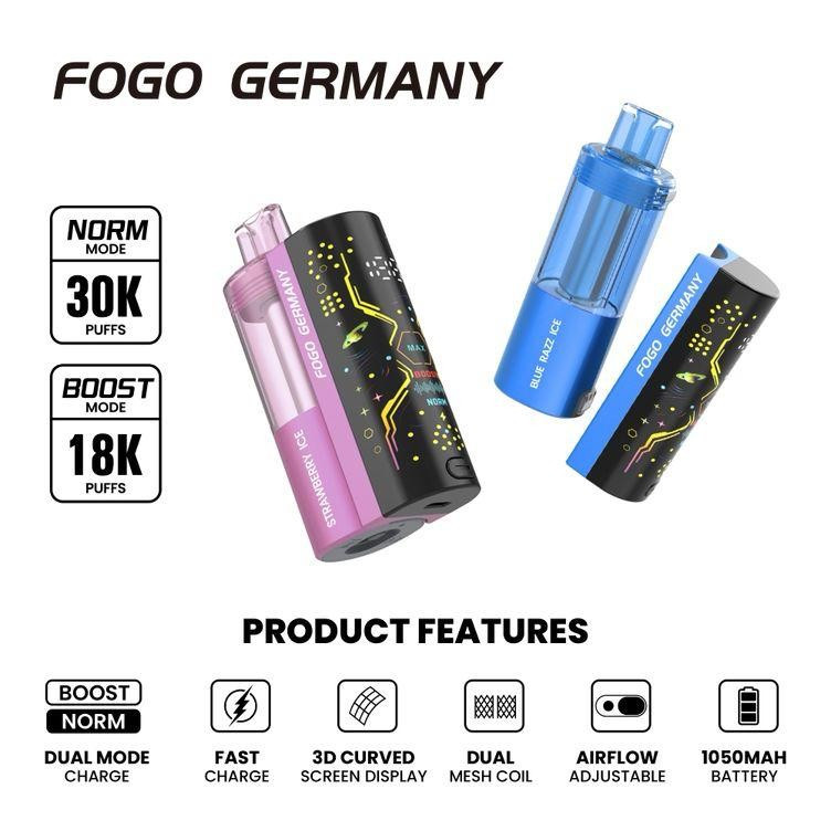 FOGO GERMANY SWITCH PLUS 30,000 PUFFS DISPOSABLE VAPE (FULL KIT) - DISPLAY OF 5