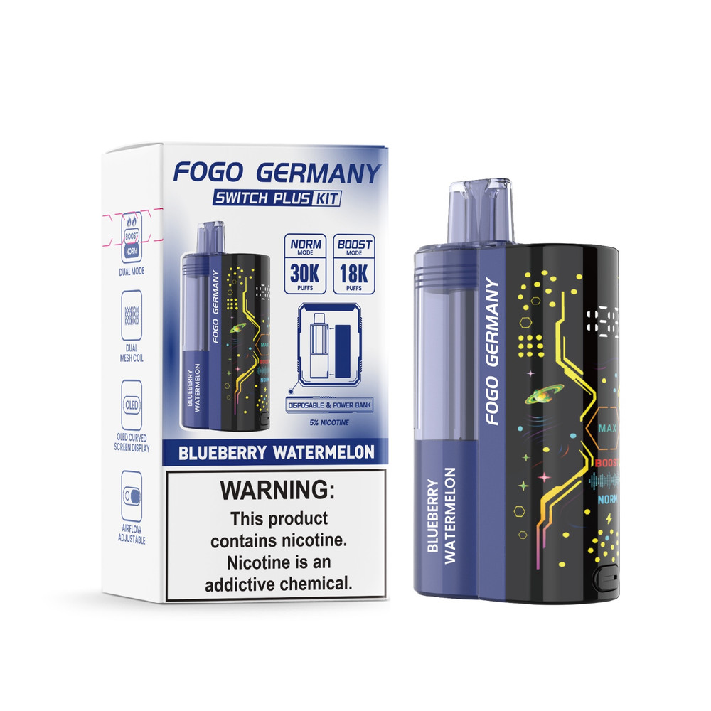 FOGO GERMANY SWITCH PLUS 30,000 PUFFS DISPOSABLE VAPE (FULL KIT) - DISPLAY OF 5