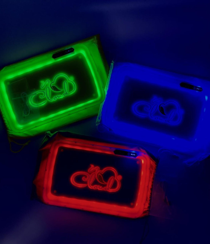 CLOUD HOOKAH LIGHT UP L.E.D. ROLLING TRAY - MIXED COLOR (CLOUDTRAY)