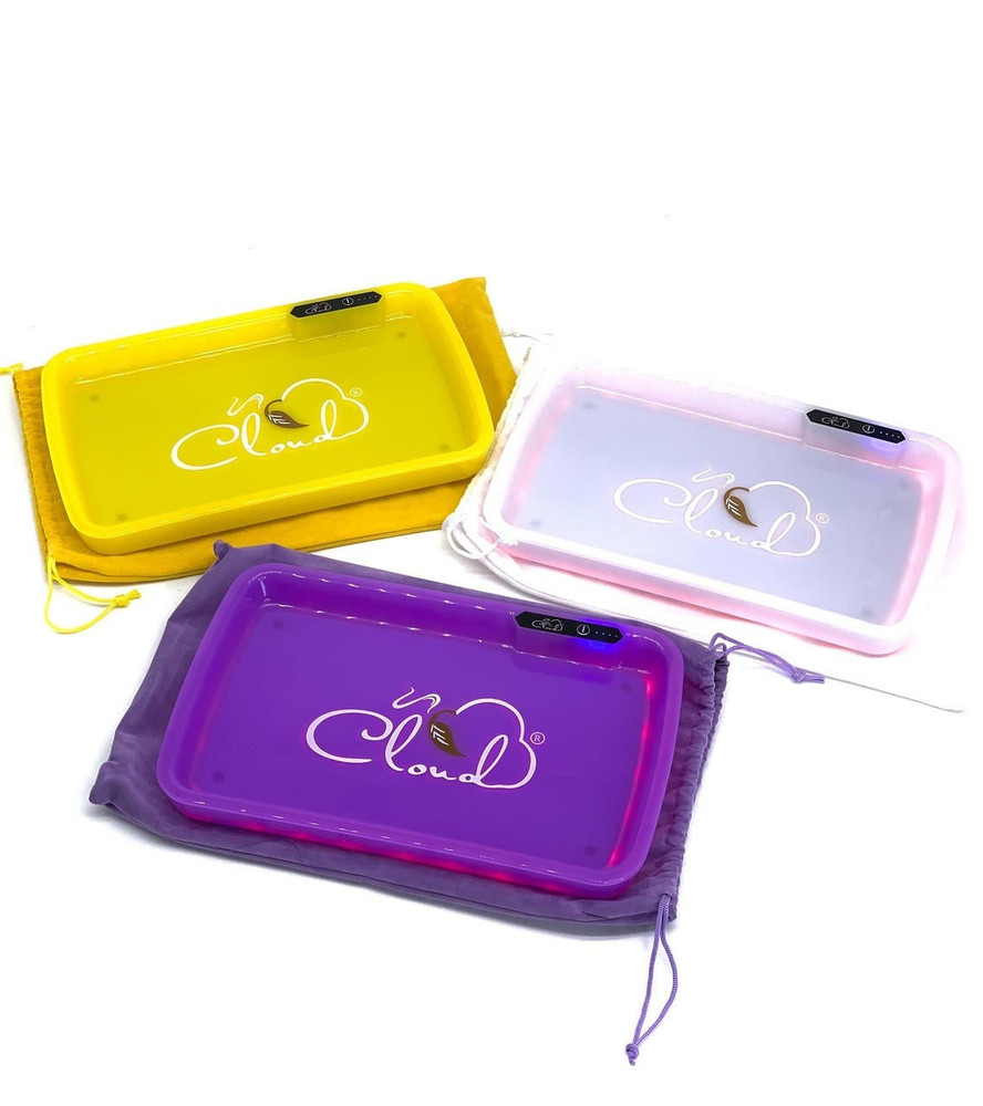 CLOUD HOOKAH LIGHT UP L.E.D. ROLLING TRAY - MIXED COLOR (CLOUDTRAY)