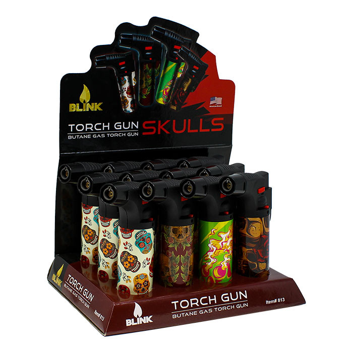 BLINK TORCH GUN SKULL DESIGN - DISPLAY OF 12