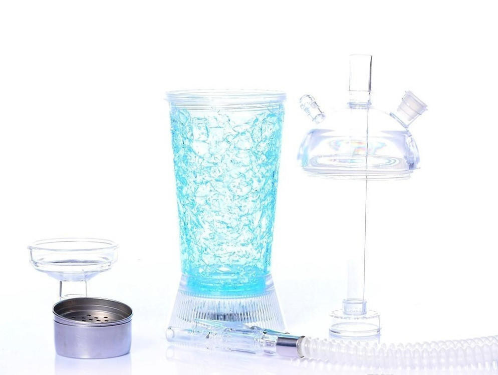 CRYLIC HOOKAH CUP SET WITH LED LIGHT 12" MIXED COLOR (HOOKAH28)