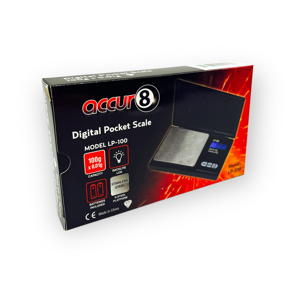 ACCUR8 LP-100 DIGITAL POCKET SCALE 100g x 0.01g
