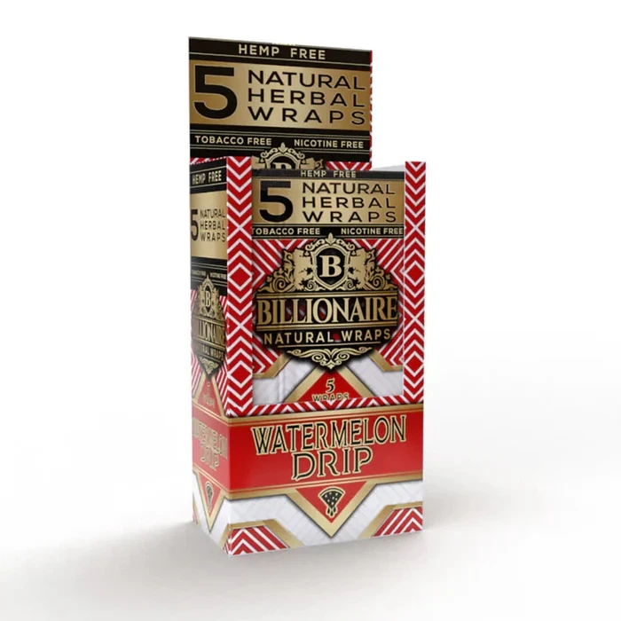 BILLIONAIRE NATURAL WRAPS 5-PACK - DISPLAY OF 25