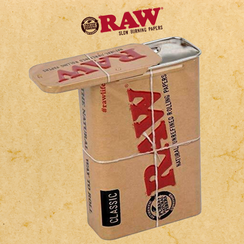 RAW METAL CIGARETTE TIN WITH SLIDE TOP (RAW57)