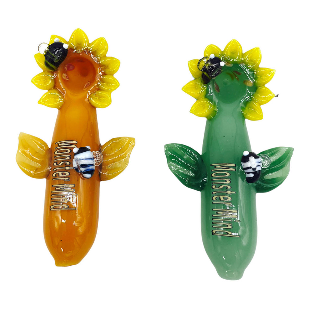 SUNFLOWER HEAD WITH BEES HANDPIPE 4 HP100197