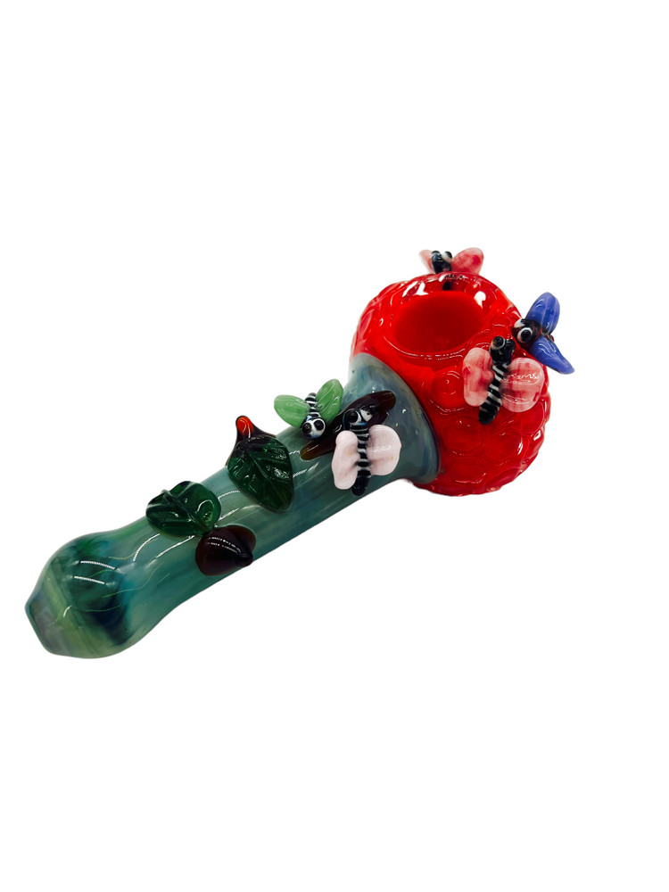 METRIX BEES FRITTED HEAD HANDPIPE ASSORTED COLOR 5"