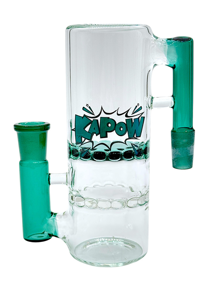 KAPOW GLASS 90 DEGREES DOUBLE VOLUME PERC ASH CATCHER 5.5" (RSU-15)