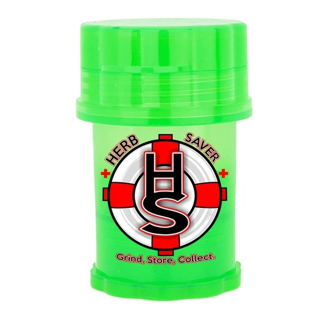 HERB SAVER LARGE PLASTIC GRINDER JAR - DISPLAY OF 6