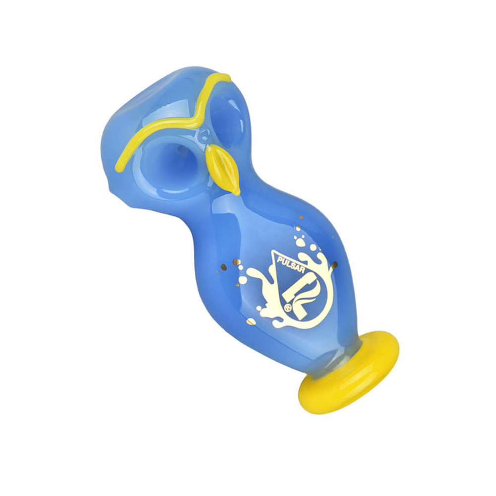 PULSAR WISE OWL DOUBLE BOWL ASSORTED COLOR HAND PIPE 4" - 1CT