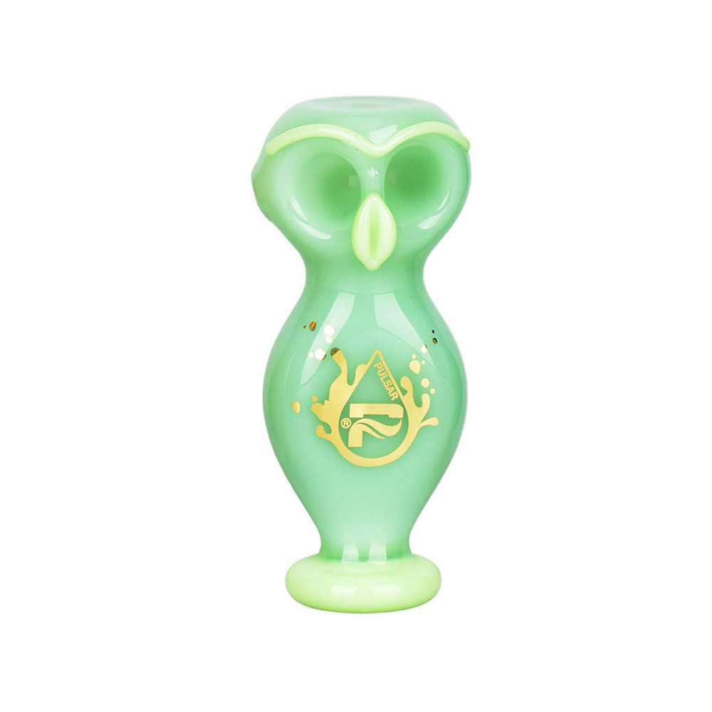 PULSAR WISE OWL DOUBLE BOWL ASSORTED COLOR HAND PIPE 4" - 1CT