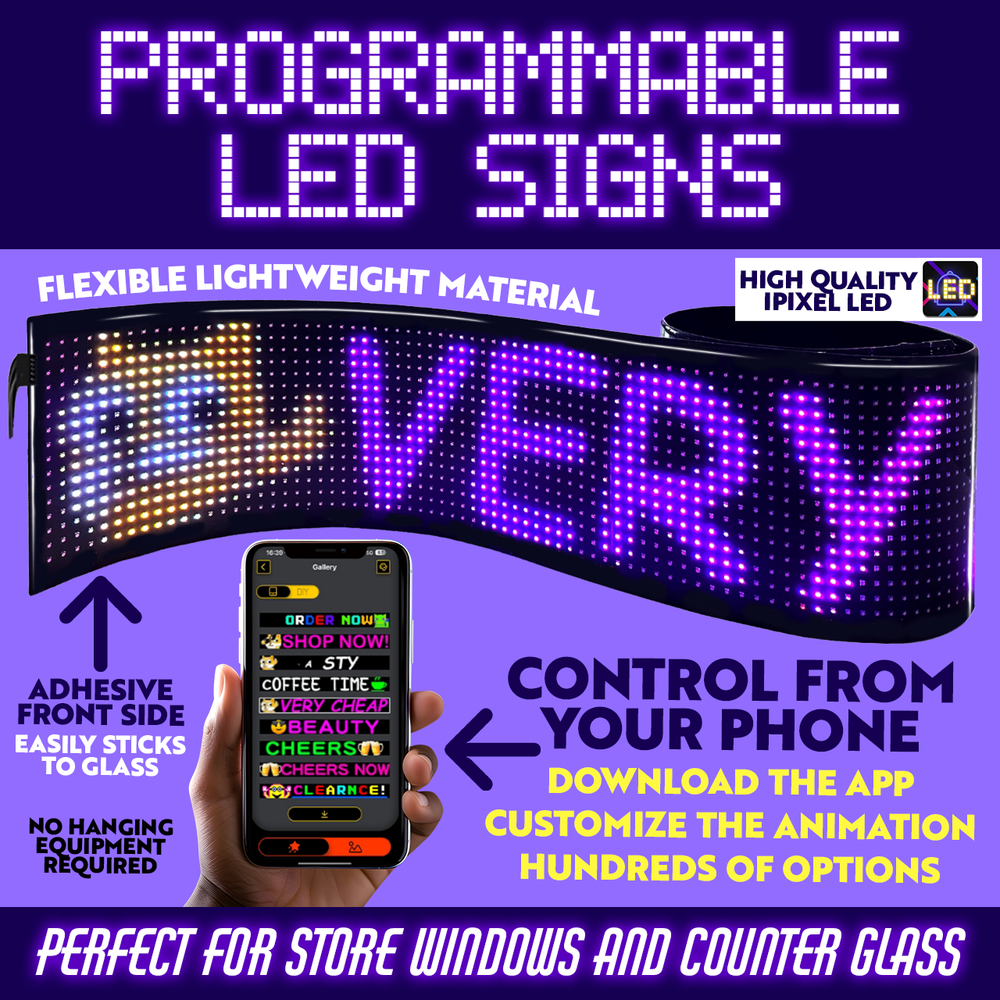 LED MATRIX PANEL - CUSTOMIZED LED NEON SIGNS CONTROLLED FROM PHONE