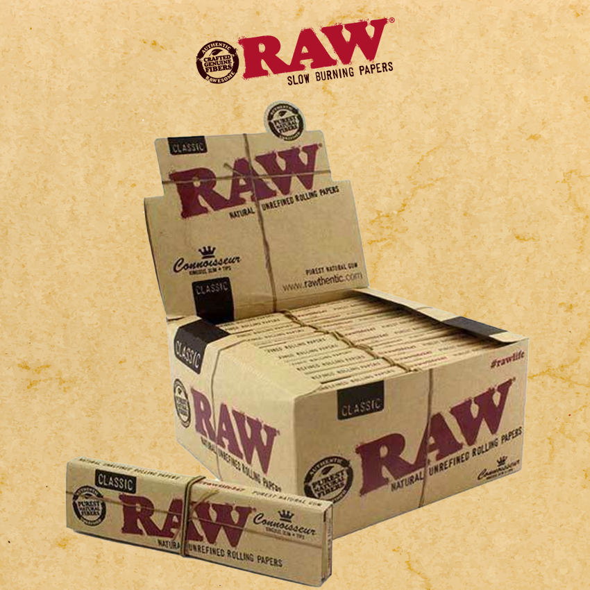 RAW CLASSIC CONNOISSEUR KING SIZE SLIM WITH TIPS - 24CT
