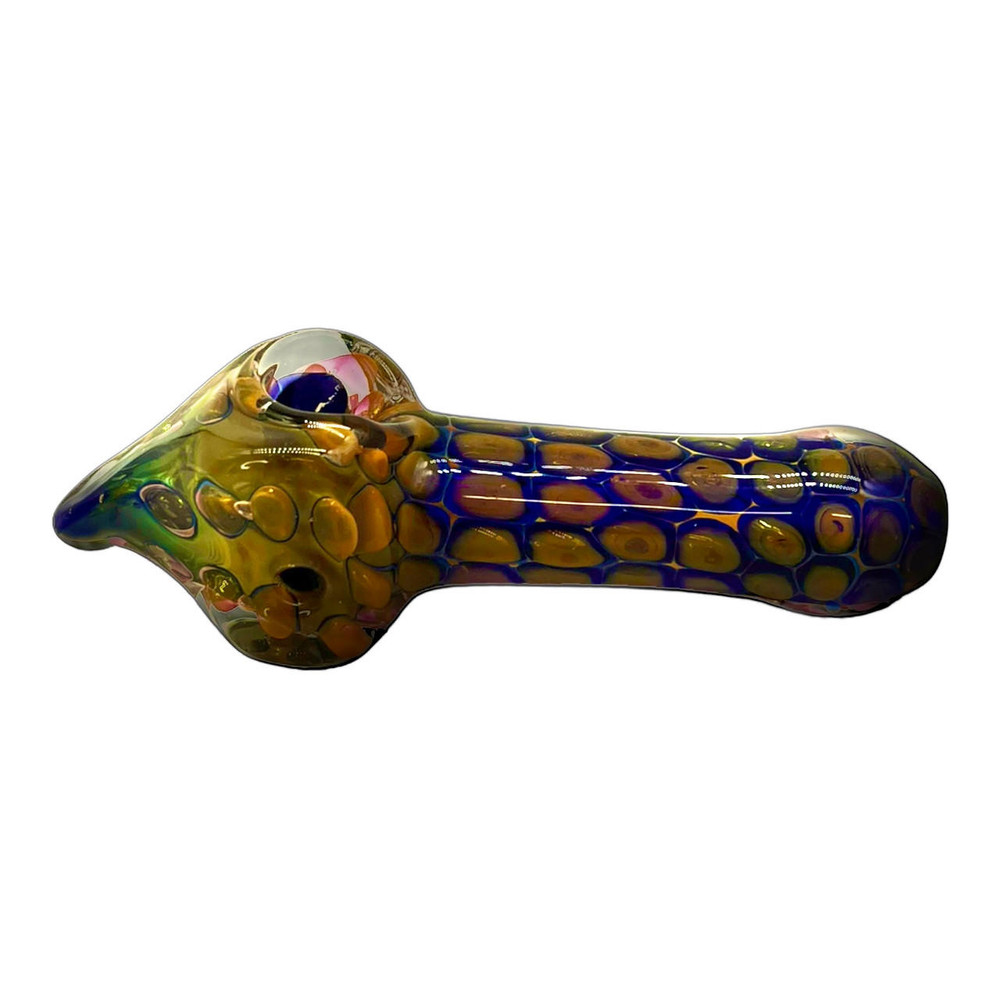 DRIPPING DOUBLE LAYER GOLD FUMED HANDPIPE 5" - 5CT BAG (TR9165)