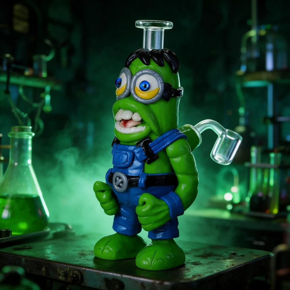 GLOW IN THE DARK HEAVY MONSTER WATERPIPE 7"