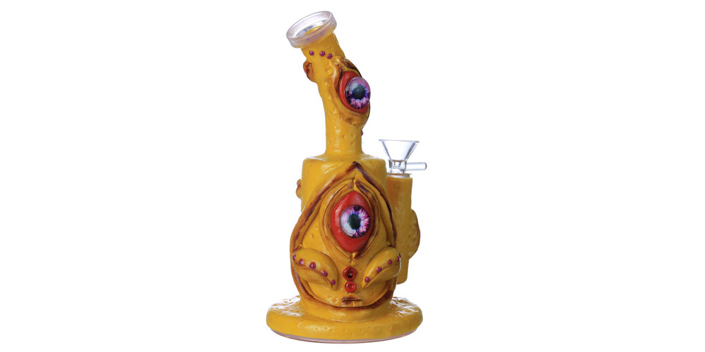 GLOW IN THE DARK EYES MONSTER HEAVY WATERPIPE 8"