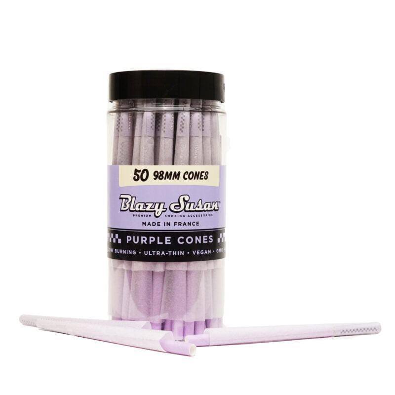 BLAZY SUSAN 98MM PURPLE CONES - 50CT