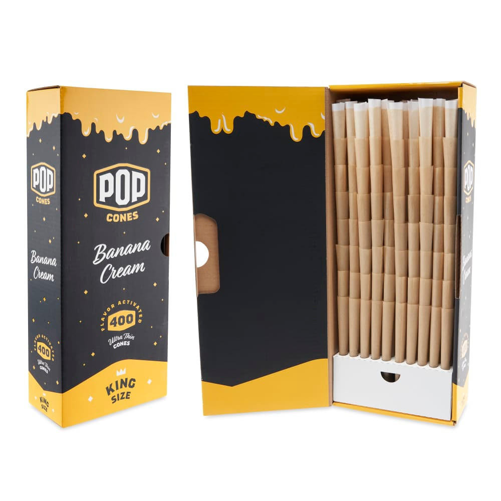 POP CONES KING SIZE PRE-ROLLED CONES WITH FLAVOR TIP 400CT BULK