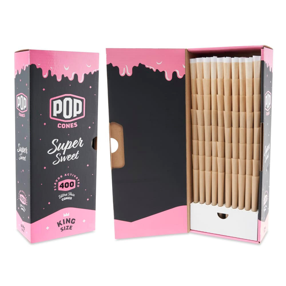 POP CONES KING SIZE PRE-ROLLED CONES WITH FLAVOR TIP 400CT BULK