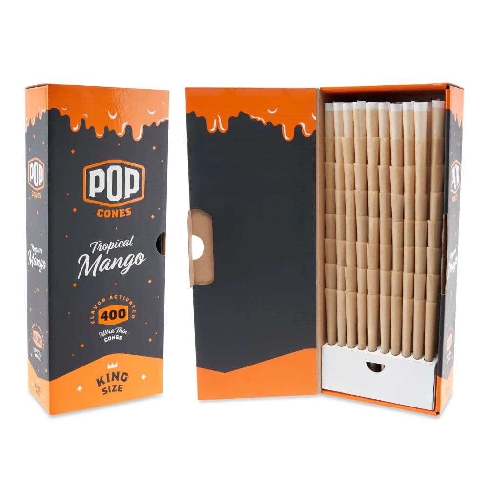 POP CONES KING SIZE PRE-ROLLED CONES WITH FLAVOR TIP 400CT BULK