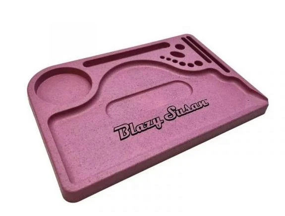 BLAZY SUSAN HEMP PLASTIC ROLLING TRAY