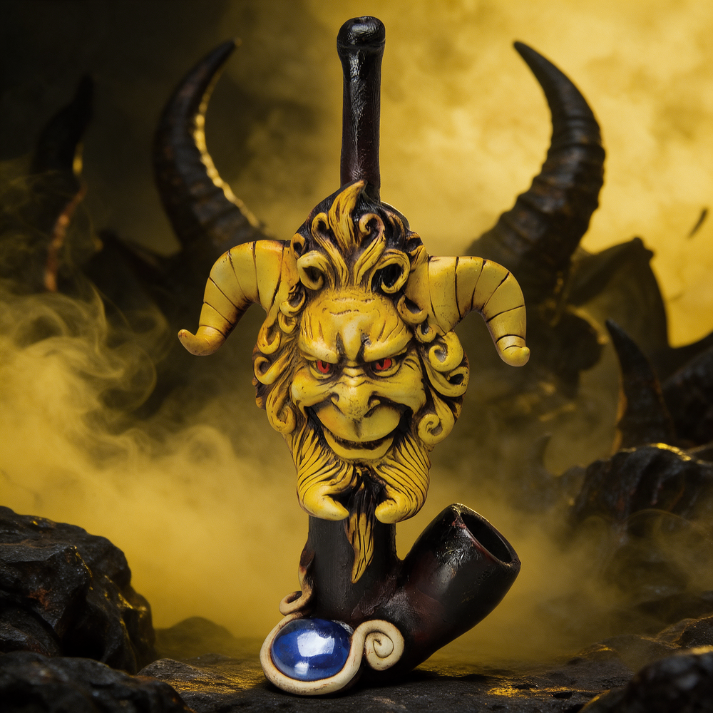 EVIL FACE RESIN HANDPIPE 7" (HP920)