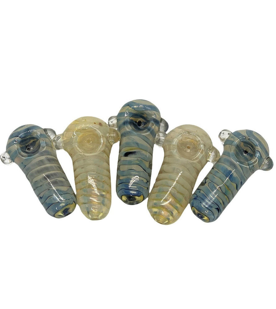 GOLDEN SHADE INSIDE TWISTING HEAVY SPOON HANDPIPE 4 BAG OF 5CT HP100159