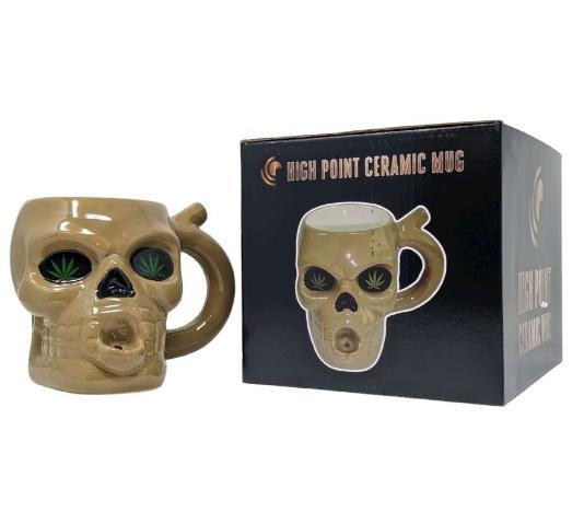 HPG CERAMIC WATER PIPE MUG - SKULL
