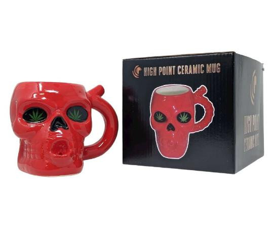 HPG CERAMIC WATER PIPE MUG - SKULL