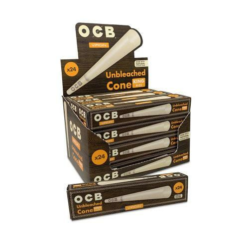 OCB VIRGIN UNBLEACHED CONE KING SIZE 24PK - 12CT DISPLAY