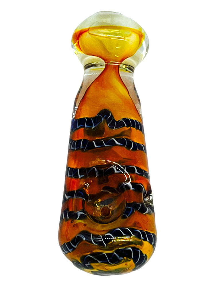 GOLDEN FUMED HEAVY MIX PATTERN HANDPIPE 4" - BAG OF 5CT