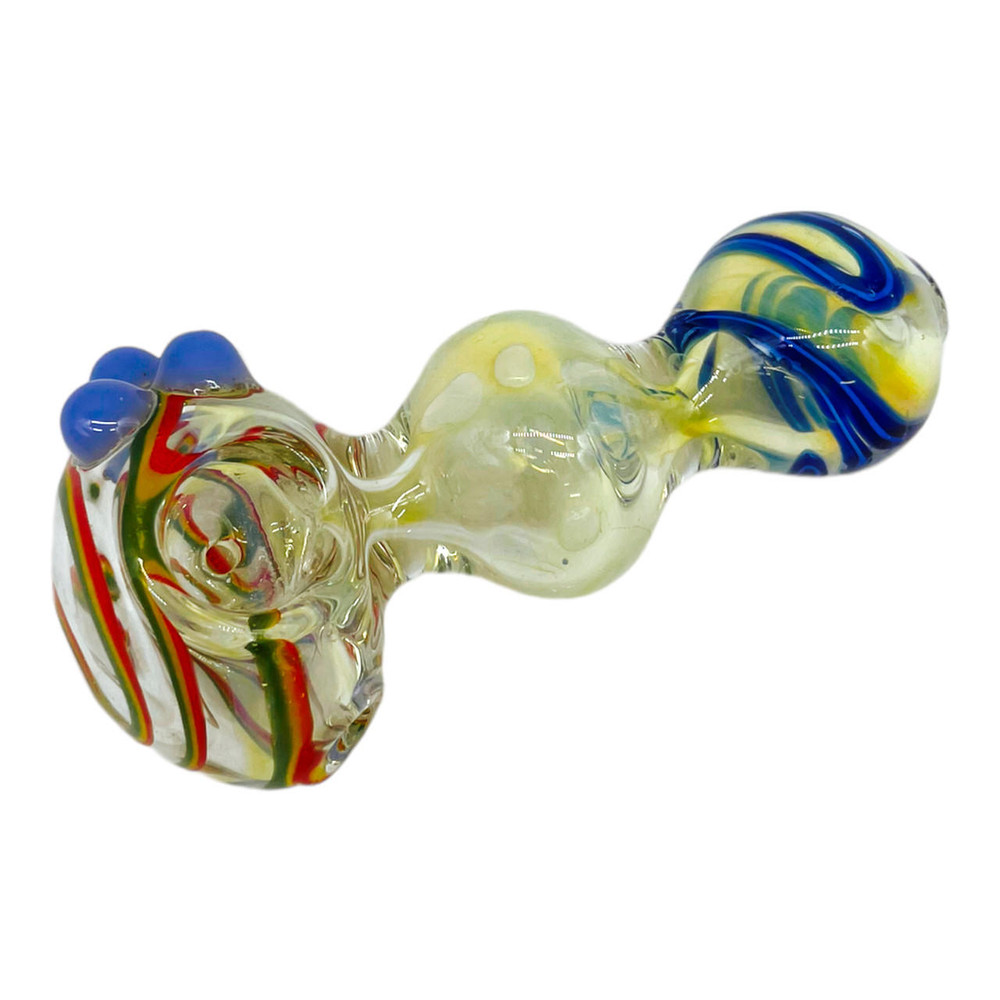 MULTI COLOR WITH MARBLES HEAVY HANDPIPE 5" - BAG OF 5CT