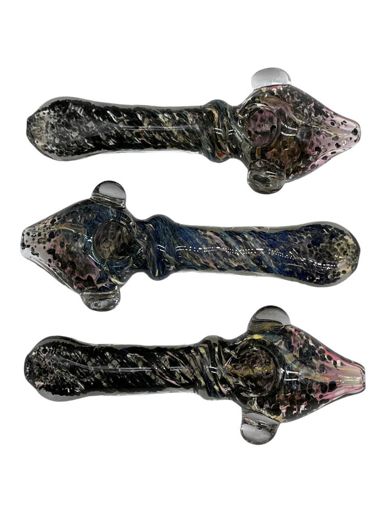 GOLD BLACK FRIT RIM HEAVY HANDPIPE 5" - BAG OF 5CT