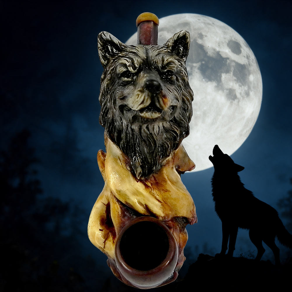 PICHINCHA HAND CRAFTED WOLF HEAD HANDPIPE 7