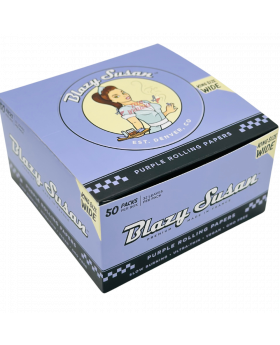 BLAZY SUSAN KING SIZE WIDE PURPLE ROLLING PAPERS - 50CT