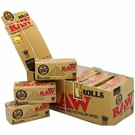 RAW CLASSIC KING SIZE 3 METER PAPER ROLLS - 12CT