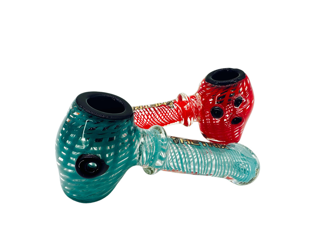 METRIX LINED FUMED HEAD FRITS HANDPIPE ASSORTED COLOR 5" - BAG OF 5