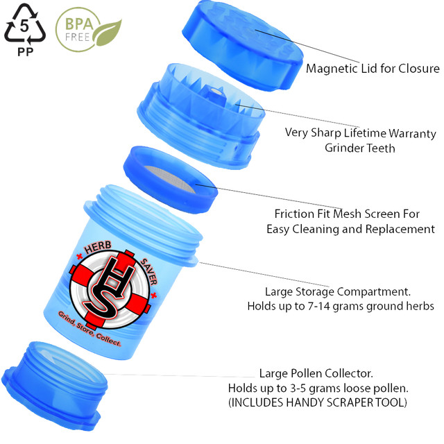 HERB SAVER MINI JAR GRINDERS - DISPLAY OF 12