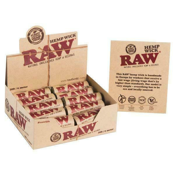 RAW NATURAL HEMPWICK ROLLS 20FT - 20CT (RAW38)