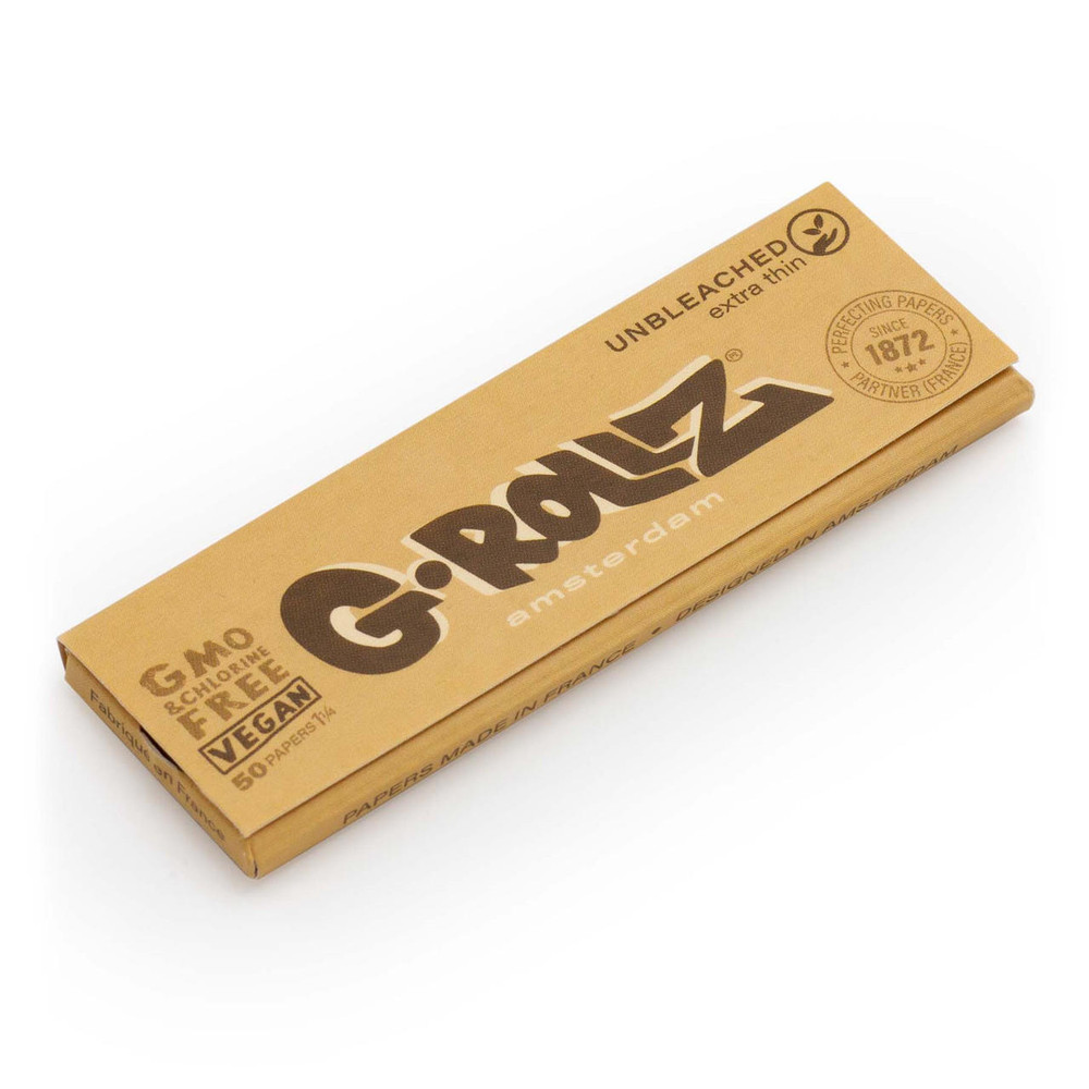 G-ROLLZ - UNBLEACHED EXTRA THIN 1¼ PAPERS - 50CT DISPLAY