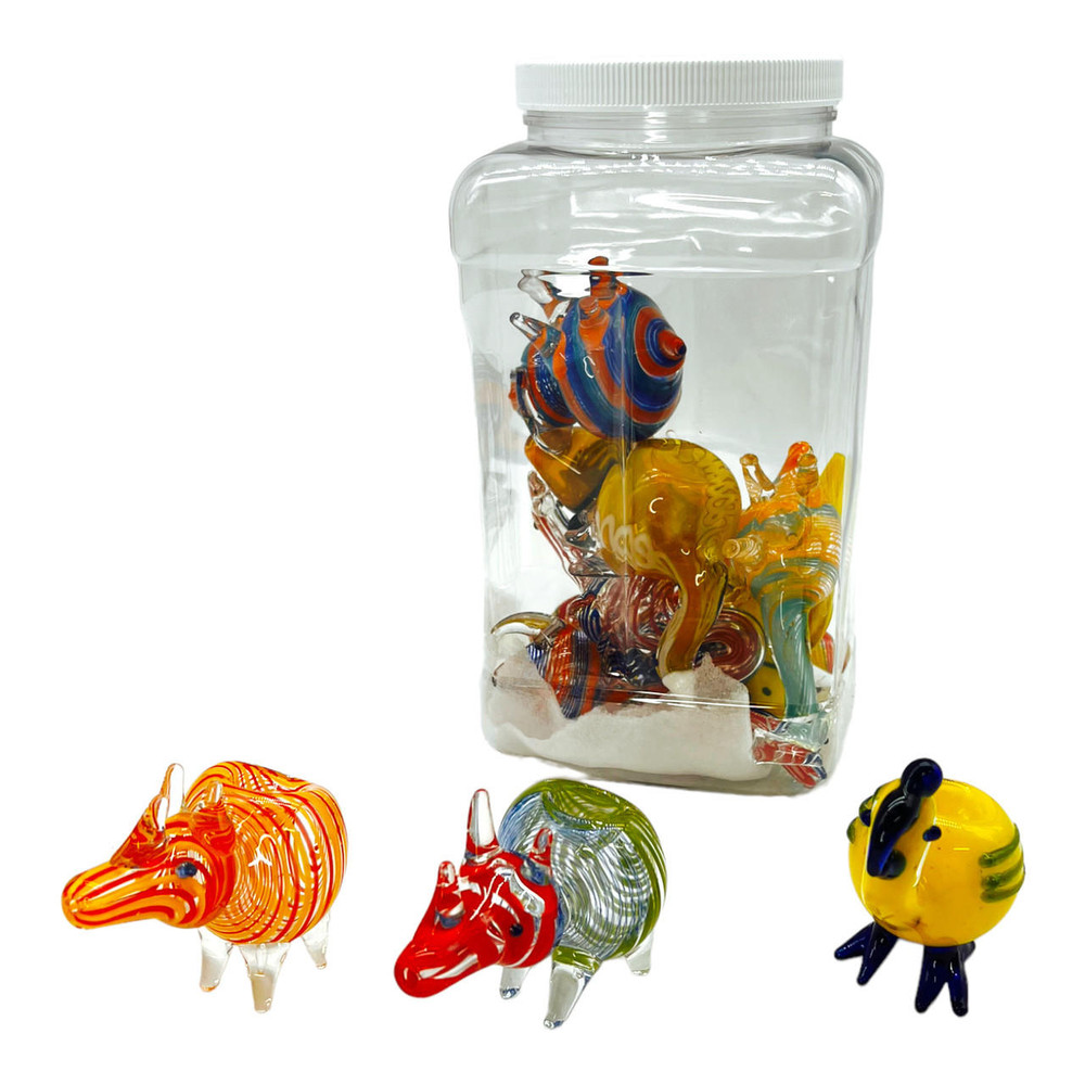 LARGE SIZE MIX ANIMALS HANDPIPE - 12CT JAR