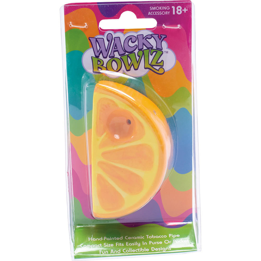 WACKY BOWLZ - 3.5" ORANGE SLICE CERAMIC PIPE - 1CT
