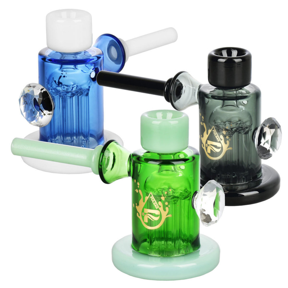PULSAR DAZZLING DIAMOND BUBBLER PIPE MIX COLOR 6" - 1CT