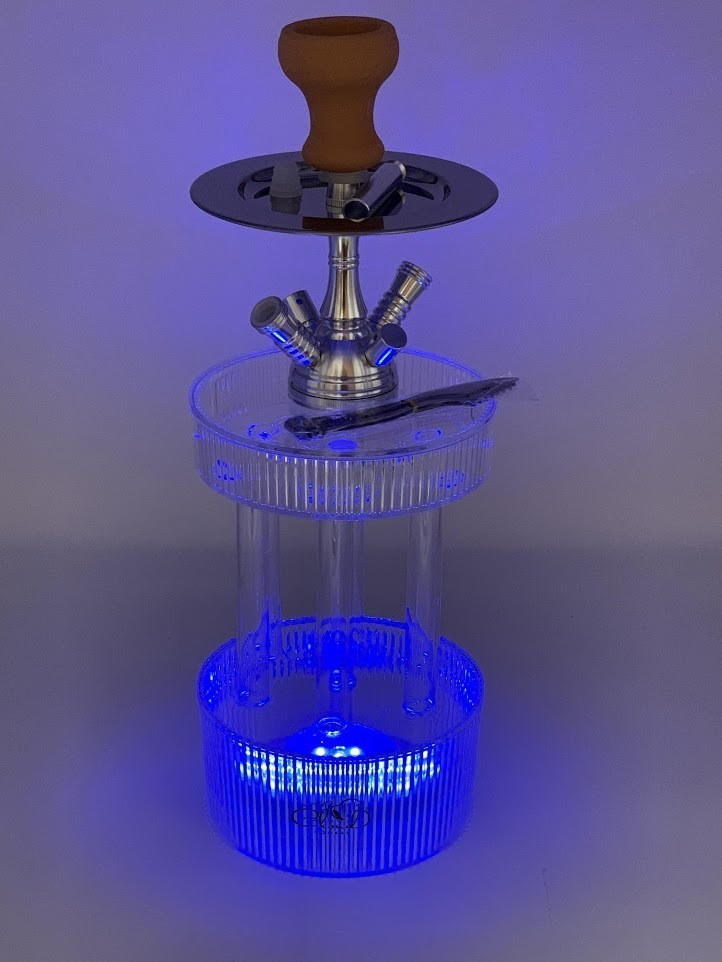 FOUNTAIN STYLE CLOUD HOOKAH WITH L.E.D. PUCK AND REMOTE 20" MIXED COLOR (OBS-019)