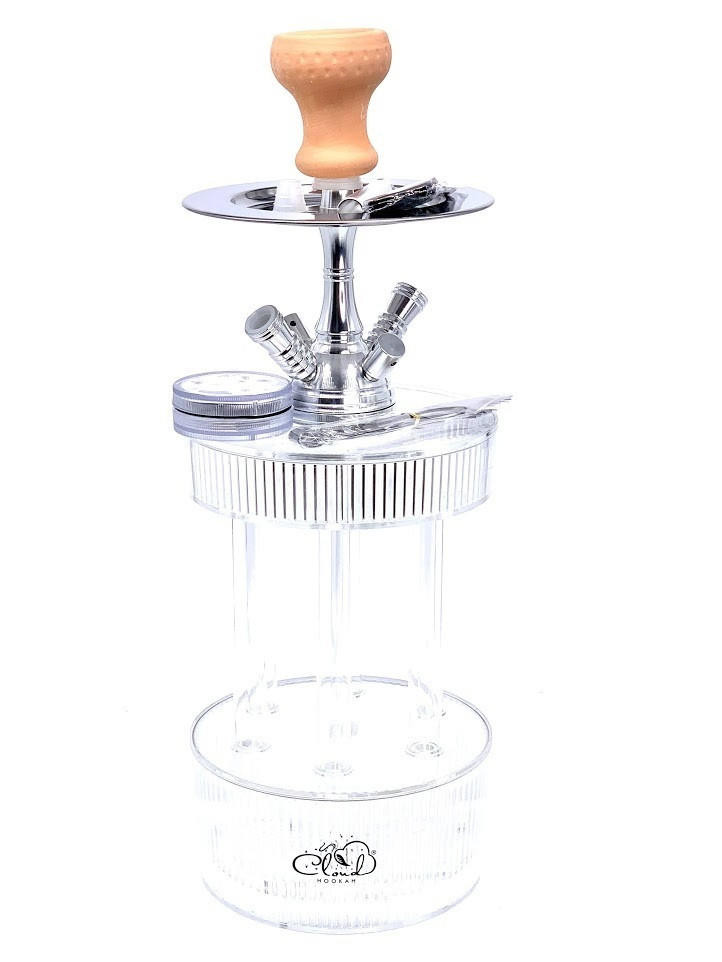 FOUNTAIN STYLE CLOUD HOOKAH WITH L.E.D. PUCK AND REMOTE 20" MIXED COLOR (OBS-019)