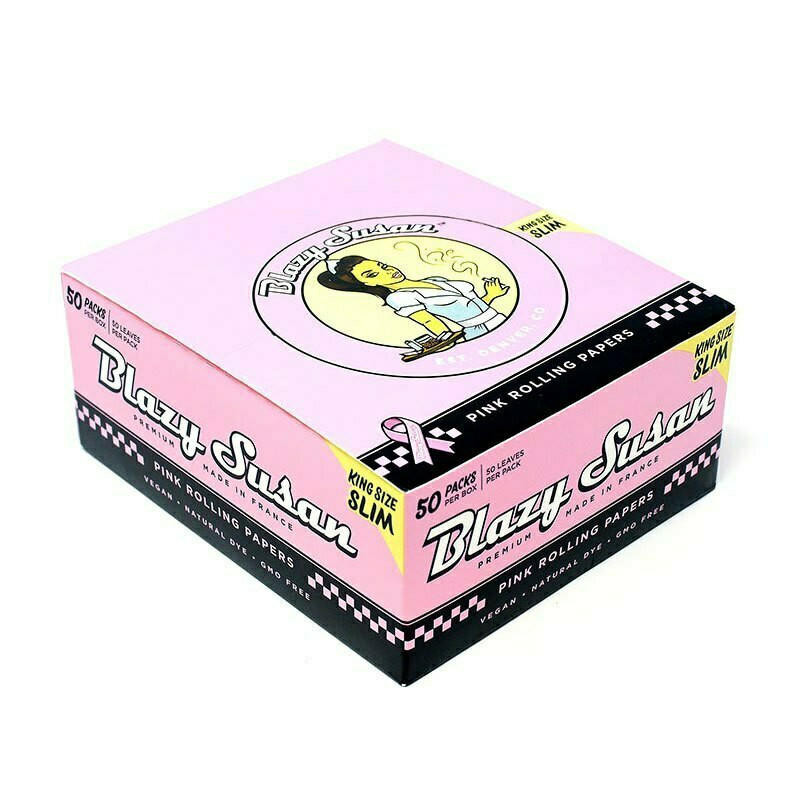 BLAZY SUSAN KING SIZE PINK ROLLING PAPERS - 50CT