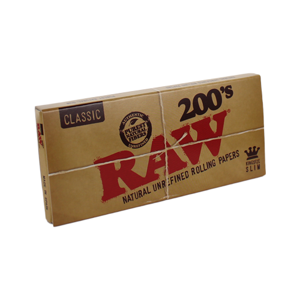RAW CLASSIC KING SIZE SLIM ROLLING PAPERS 200'S - 40CT DISPLAY